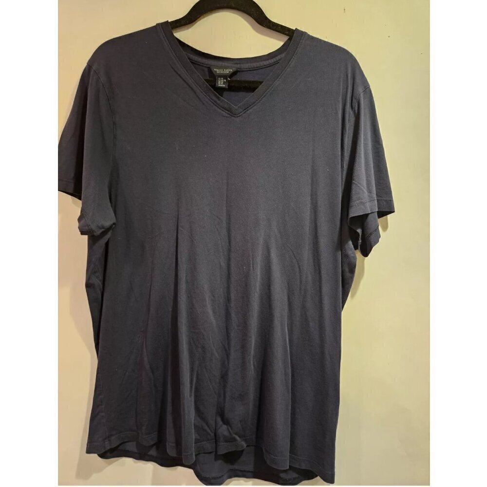 Thomas Parker Men's Pima Cotton V-Neck T-Shirt Size XL Navy Blue